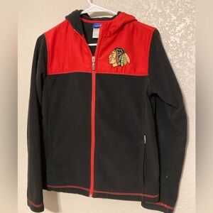 Reebok NHL Chicago Blackhawks Full Zip Fleece Jacket Hoodie M
